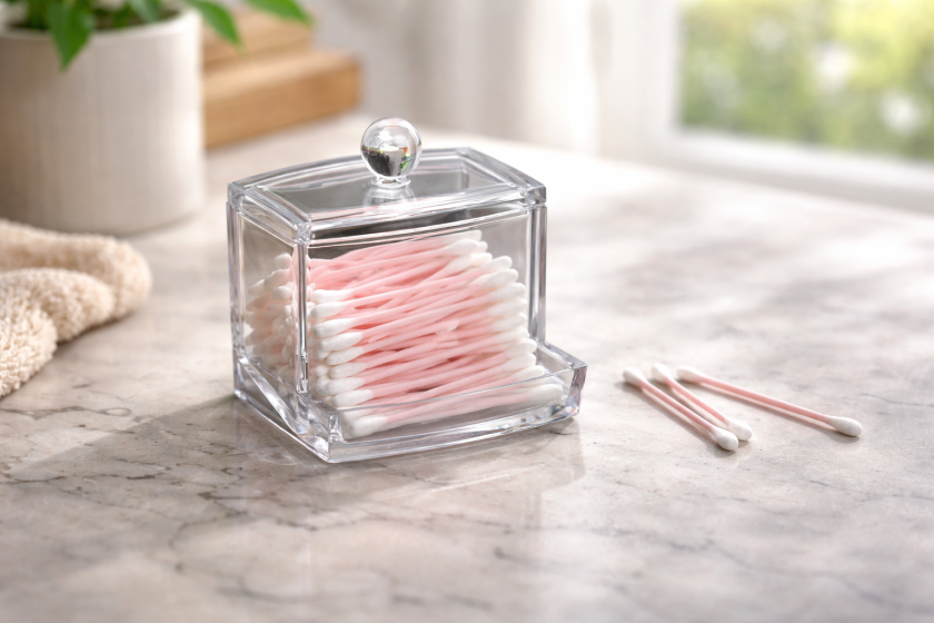 Диспенсър за клечки за уши - 9 х 6 х 7 см.