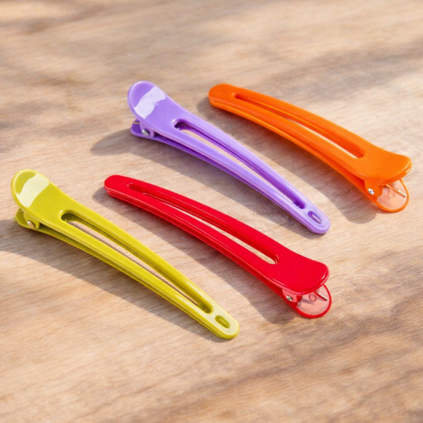 Щипки за коса - цветни - 11.5 см. - 8 бр.