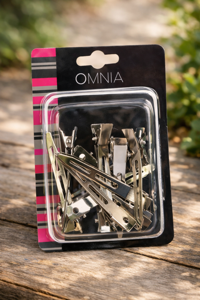 Щипки за коса - метални - 6 см. - 12 бр.