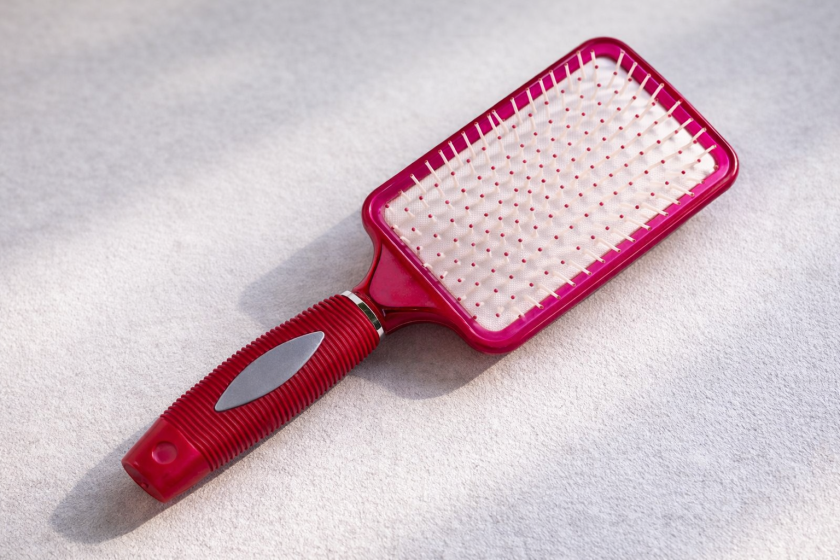 Четка за коса - цикламена - правоъгълна