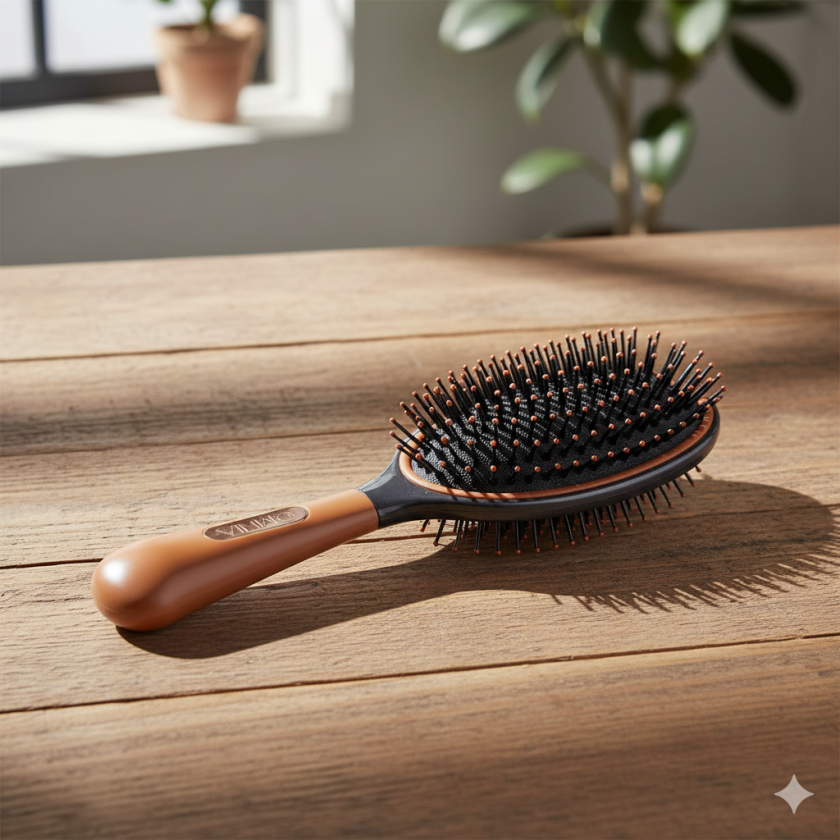 Четка за коса - кафява - овална