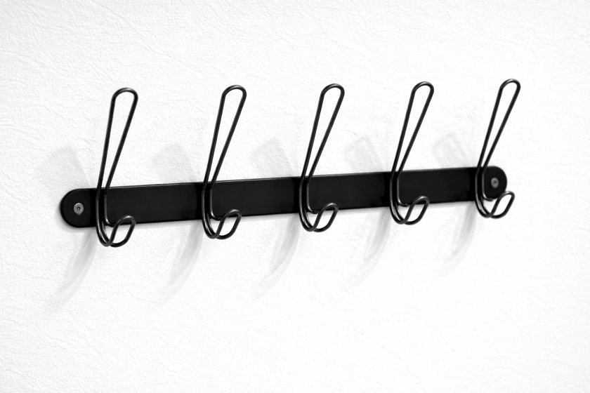 Метална закачалка за стена до 5 кг. - Черен - 46 x 5 x 19 см.