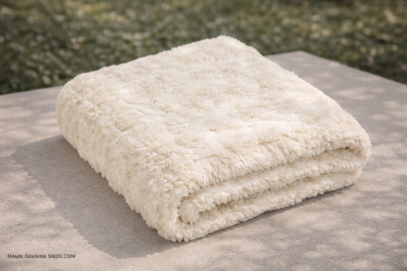 Пухкава Кувертюра за диван или фотьойл - Бяло - 160 x 130 см.