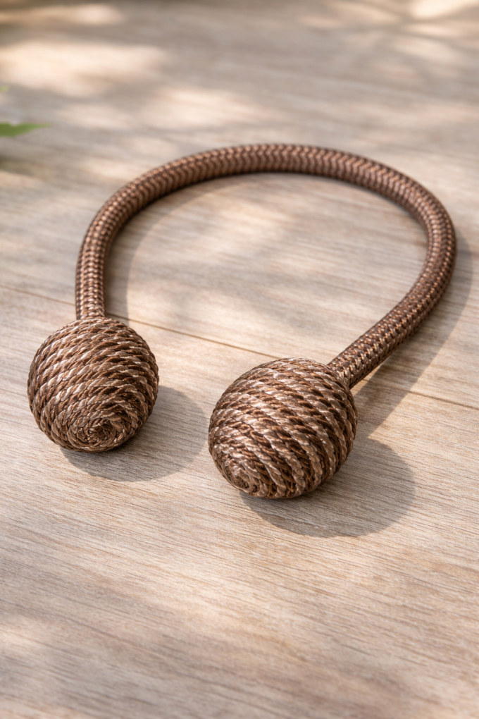 Декоративна щипка за пердета и завеси - бежова