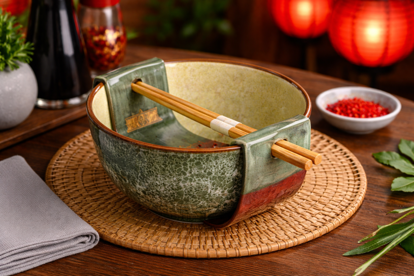 Порцеланова купа за супа с клечки за хранене - 720 мл.