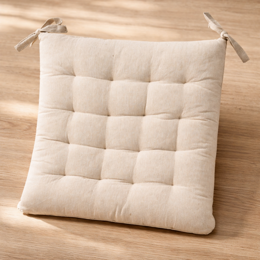 Декоративна възглавница за стол - бежова - 40 х 40 см.