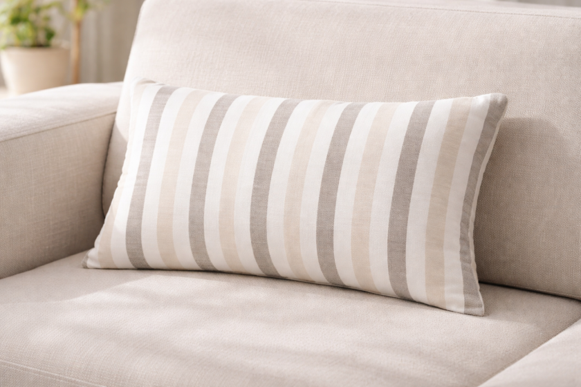 Декоративна възглавница - бежово райе - 50 х 30 см.