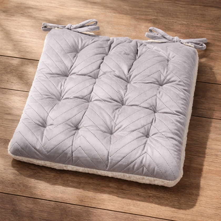 Декоративна възглавница за стол - сива - шепра - 38 х 38 см.