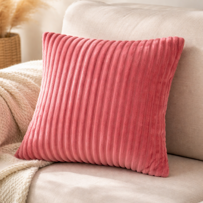 Калъфка за декоративна възглавница - пепел от рози - релефна - 45 х 45 см.