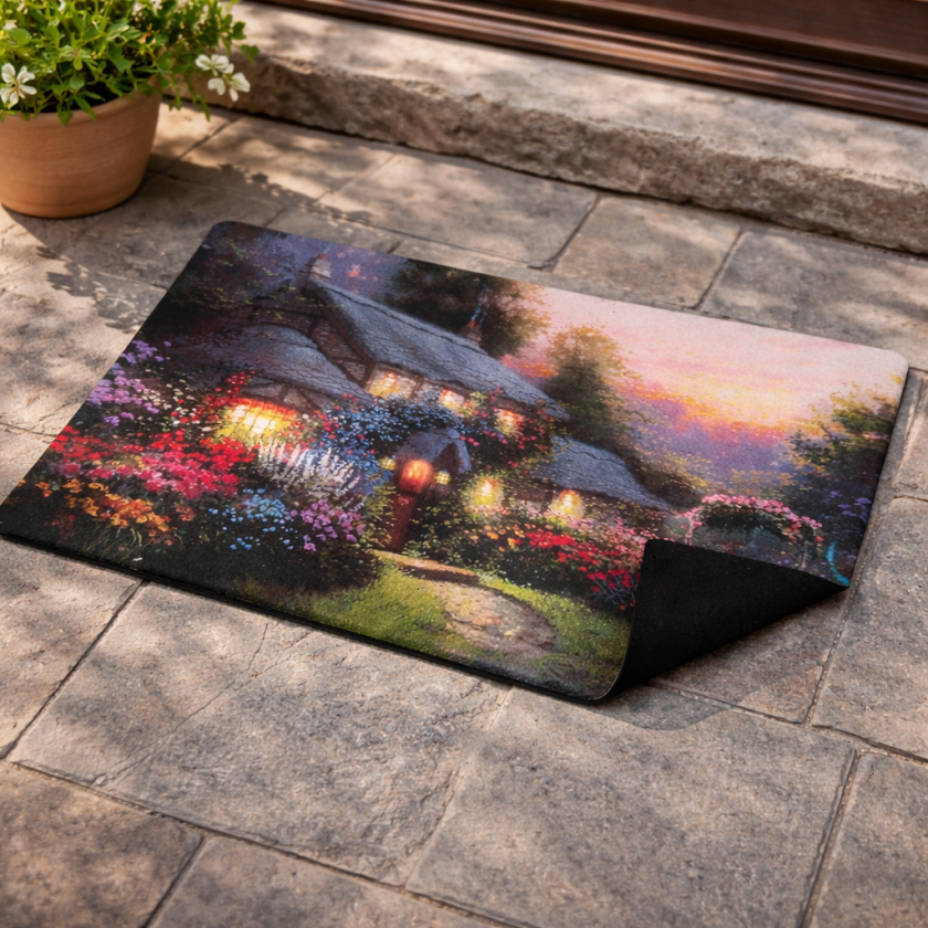 Входна изтривалка - пейзаж с къща - 60 x 40 см.