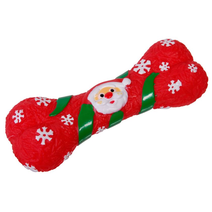 Коледна  играчка за куче - кокал с Дядо Коледа