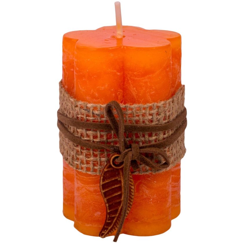 Декоративна свещ цвете - оранжева - 110 гр.