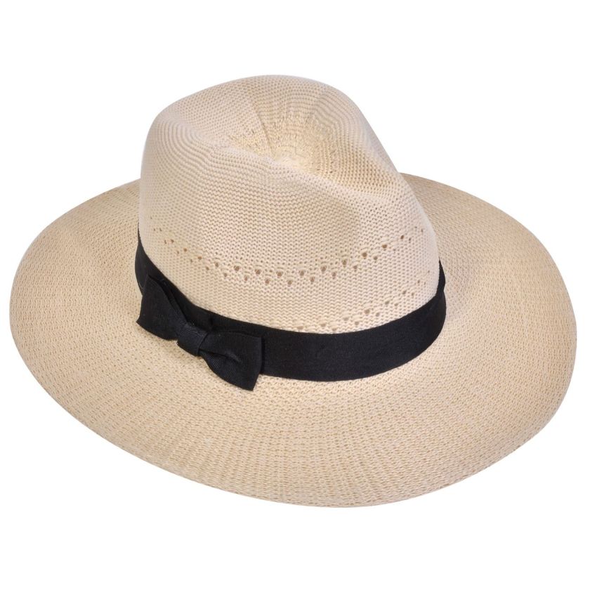 Лятна шапка - панама - черна панделка