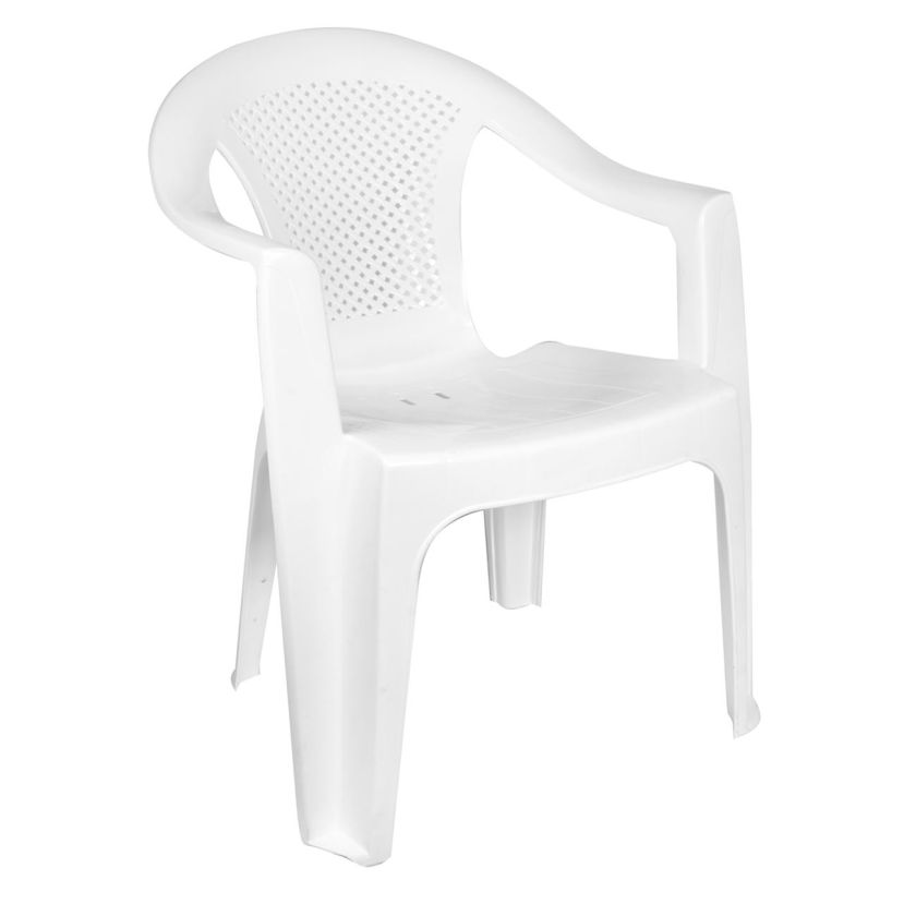 Пластмасов стол - мрежеста облегалка - бял