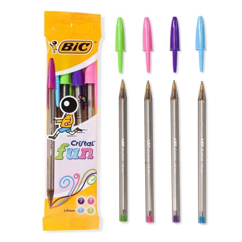 Химикалки - 4 цвята - 4 бр. - BIC cristal fun