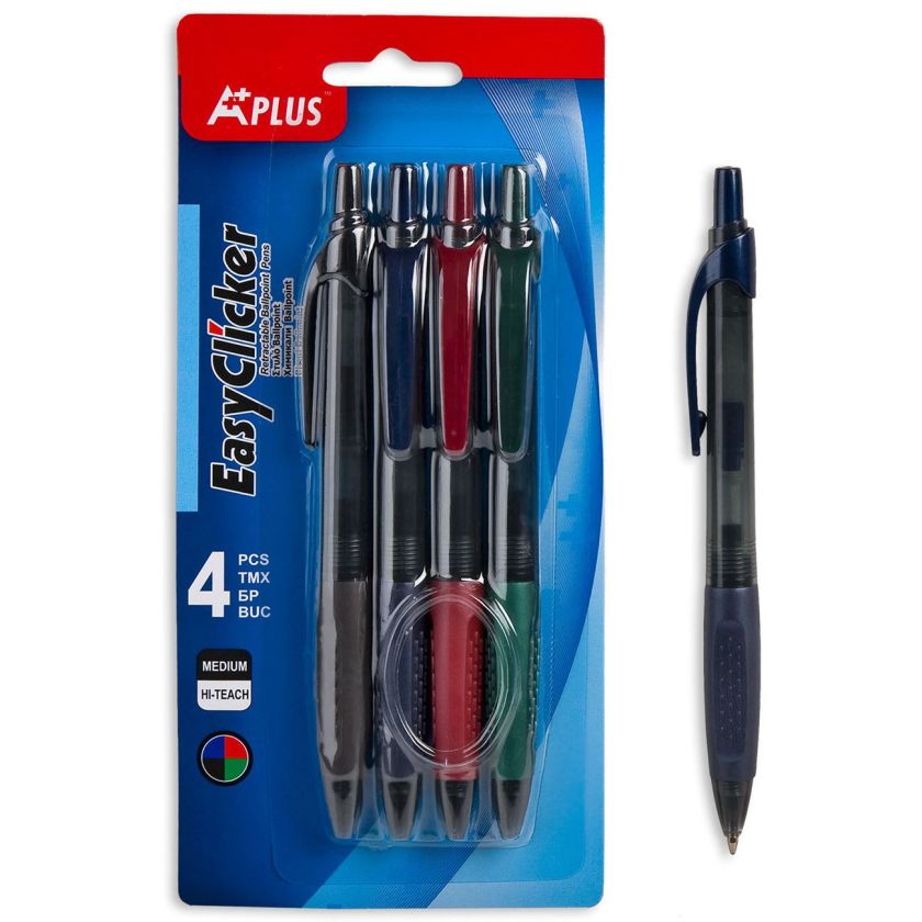 Химикалки - автоматични - 4 цвята - 4 бр.