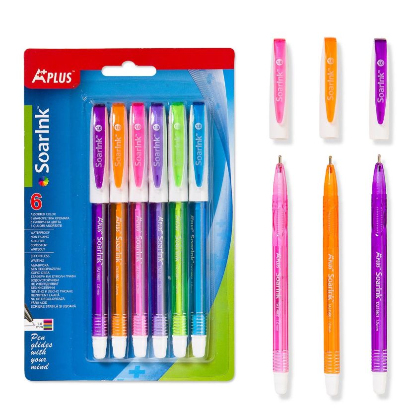 Химикалки - 6 цвята - 6 бр.