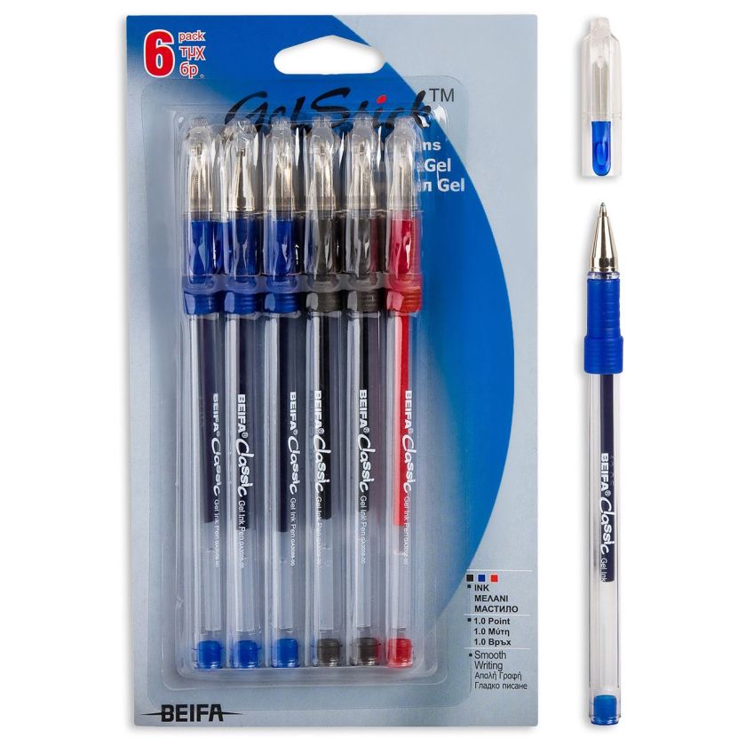 Химикалки - гел - 3 цвята - 6 бр.