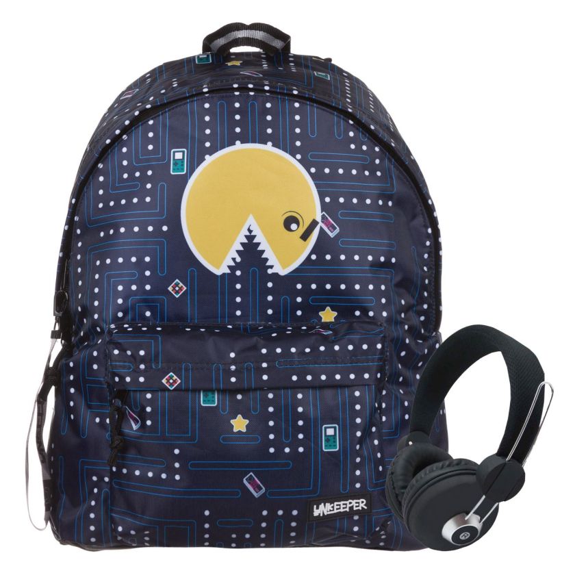 Чанта - ученическа - Pacman + слушалки