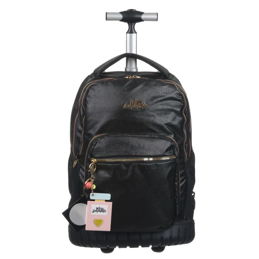 Чанта - ученическа - с колелца - черна
