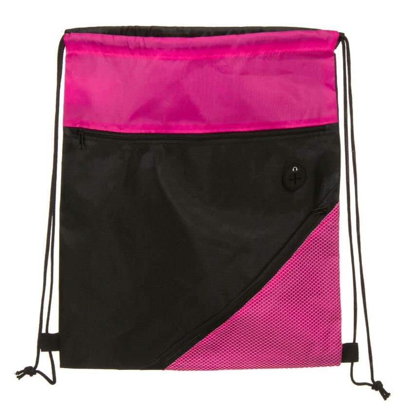 Чанта - мешка - ученическа - черно и розово