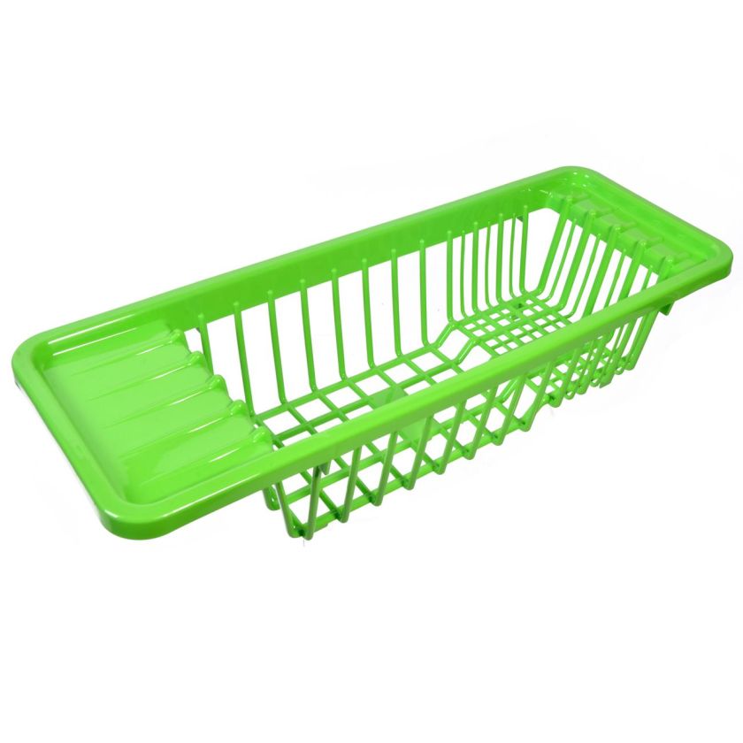 Сушилник за съдове и прибори - пластмасов - зелен