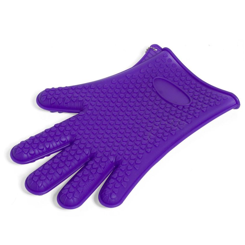 Силиконова ръкавица с пръсти - лилава