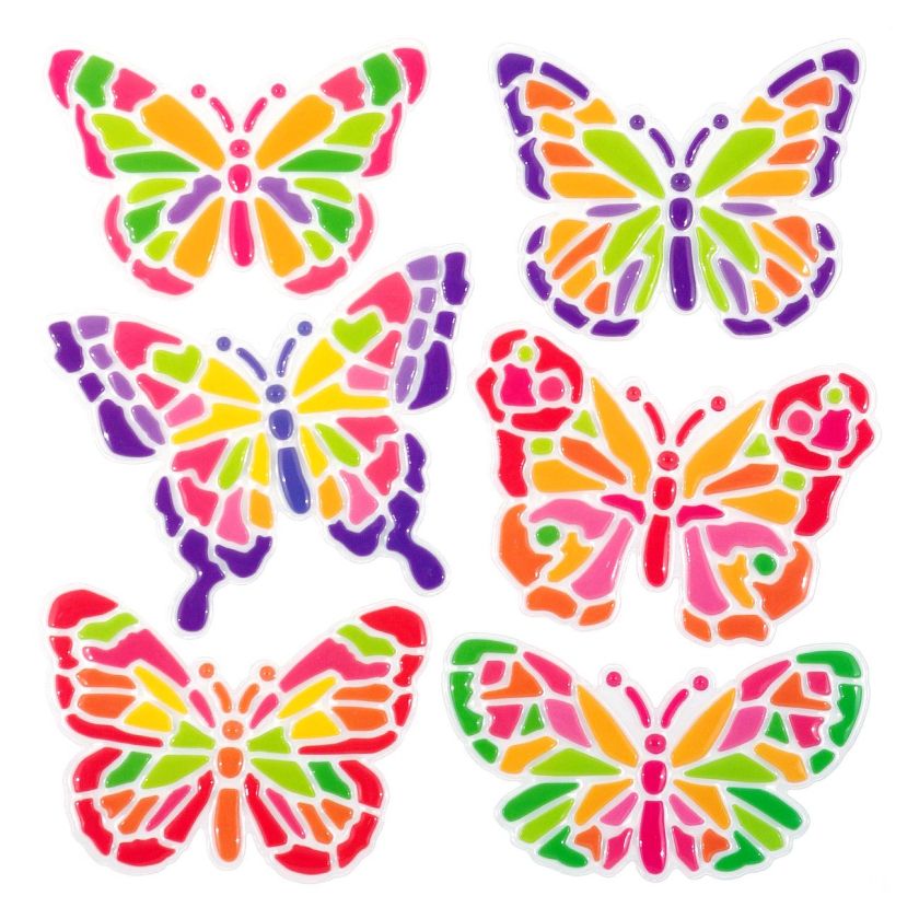 Релефни стикери за стена - пеперуди - 6 броя