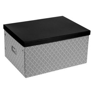 Кутия за съхранение - черно-бяла - 40 х 30 х 20 см.