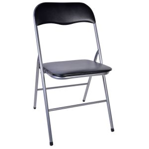 Сгъваем стол - метален - черен - 36 х 80 см.