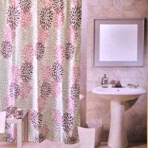 Завеса за баня - флорални мотиви - 180 х 180 см.