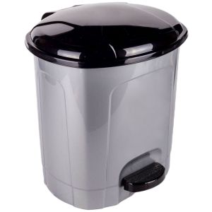 Кош за отпадъци за баня - пластмасов - сив - 5.5 л.