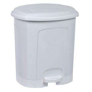 Кош за отпадъци за баня - пластмасов - бял - 11.5 л.