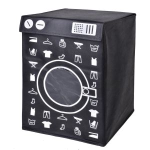 Кош за пране - платнен - пералня - черен - 55 см.