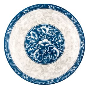 Порцеланова чиния - синя - цветя - 19 см.