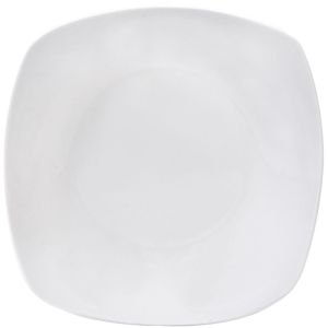 Дълбока чиния - квадратна - бяла - порцелан - 23 см.