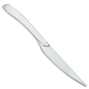 Нож за хранене - метален - бяла дръжка - 24 см.
