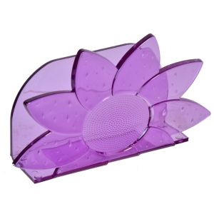 Салфетник - пластмасов - лилав - цвете - 8 см.