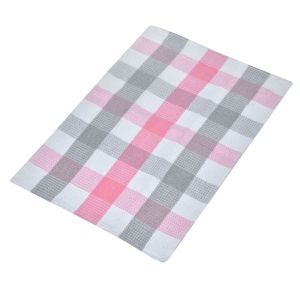 Кухненска кърпа - сиво-розово каре - 40 х 60 см.