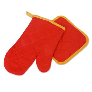 Кухненска ръкавица и ръкохватка - червени