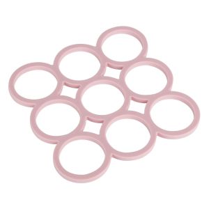 Подложка за горещи съдове - розова - кръгове - 16 х 16 см.