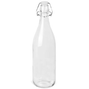 Стъклена бутилка за вода - подвижна запушалка - 1 л.