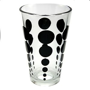 Чаша - стъклена - черни кръгове - 300 мл.