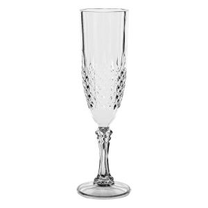 Чаша за шампанско - пластмасова - прозрачна - релефна - 230 мл.