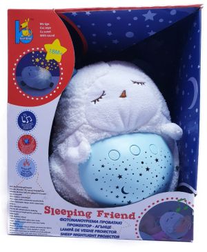 Светеща играчка за приспиване - агънце - със звук