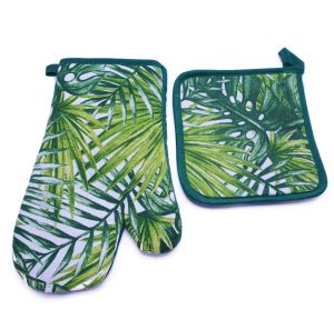 Кухненска ръкавица и ръкохватка - тропически листа