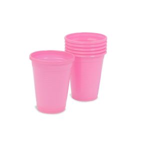 Чаши за еднократна употреба - пластмасови - розови - 200 мл. - 45 бр.