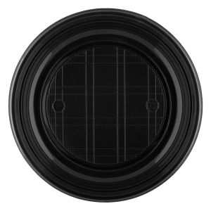 Кръгли чинии - пластмасови - черни - 15 см. - 8 бр.