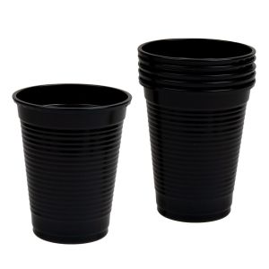 Чаши за еднократна употреба - пластмасови - черни - 200 мл. - 40 бр.