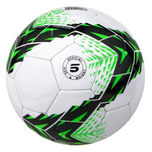 Футболна топка - бяло и зелено - 22.5 см.